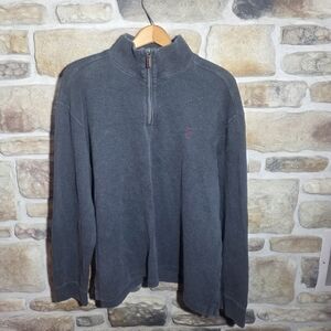 Polo Ralph Lauren Men's XL Charcoal Gray 100% Cotton 1/4 Zip Pullover Sweater